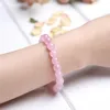 JD Natural Stone Pink Quartz Crystal Amethist Fluorite kralen armbanden Women Sweet Reiki Healing Energy Strand Bangles Sieraden 240423