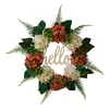 Fleurs décoratives Hortensia Wreath 60 cm Ornement Spring pour le festival de cheminée en toile de fond le festival