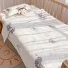 3 -stcs set geboren Baby Cot Sheet Deksel Cover Case Pillowcase katoen cartoon print wieg Flat Bed Boin Baby Toddlers Beddings 240418