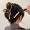 50 -stcs/lot Vintage Koreaans Frosted groot haarklauw Clipair vrouwelijk elegant parelhaar krab haarclip hoofdtooi vrouwelijk sieraden accessoire cadeau