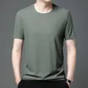 Ärmelte Männer kurze kleine Waffel T-Shirt Jugend Grundlegende einfarbige vielseitige Sommer-Basis-Hemd für Männer
