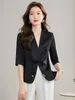Costumes de femmes mode chinois mode noir de costume blanc manteaux femmes blazer beige printemps d'été