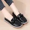 Casual Shoes Women's 2024 Spring British Style Small Leather Moccasins Flat Loafers