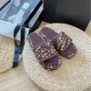 Ddesigner slippers hakken met originele logo -ontwerper sandalen hoge kwaliteit ketting geweven slippers dames zomer buitenkleding platform badplaats vakantie strandschoenen