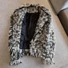 Damesjacks 2024 Spring Fashion Women Vintage 30% Wool Tassel Tweed Jacket Coat voor vrouwelijke GDNZ 12.27