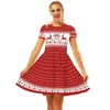Vêtements de Noël d'été Impression numérique pour femmes haut de gamme Sense unique belle robe