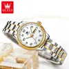 Olevs luksusowy kwarc zegarek dla kobiet eleganckie zegarki ze stali nierdzewnej Luminous Waterproof Week Date Randwatch Sukienka dla kobiet 240425