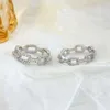 Ringos de cluster, estilo coreano 925 Sterling Silver Paving Diamond Ring For Women Small Batch Design Light Luxury Zircon