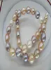 Bijoux de perles de haute qualité Natural Elegant 1113 mm Sea Sud Blanc Rose Purple Collier de perles 18quot14K7846107
