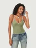 Tank da donna femminile Summer CamiSole Sleevevelette Spaghetti Cingcio a V Deep Neck Patchwork Tops Casual Slip Streetwear