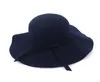 Mode kvinnor lady wide brim ull filt fedora diskett hattar vintage kvinnlig tjej runda fedoras cloche cap trilby bowler hat6190849