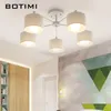 Lustres Botimi Simple Design Chandelier avec tissus en tissu pour le foyer de créateur de chambre en tissu surface montée sur le LED nordique monté