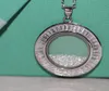 Fashion Real 925 Sterling Silver Jewelry High Quality Crystal Cz Diamonds Pendant Halsband Kvinnor smycken Big Round Zircon Classic 1589914