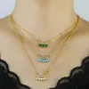 Catene di colore oro cz cz alfabeto lettera araba collana di alta qualità donne gioielli all'ingrosso