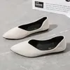 Leichte Ladung Ladies Strick -Stoff Ballett Flats Nubuck pointtedtoe Leichte Frauen Schuhe 240426