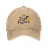 Ball Caps Le Tour Tour the France Baseball Fashion Distressed Denim Headwear Unisex Outdoor All Seasons Travel Hat