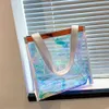 PVC Laserbeutel klarer Plastiktüten Tasche Mode große Kapazität Sommer wasserdichte Einkaufstaschen Geschenktaschen Umhängetasche für Frauen