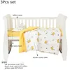 3 -stcs set geboren Baby Cot Sheet Deksel Cover Case Pillowcase katoen cartoon print wieg Flat Bed Boin Baby Toddlers Beddings 240418