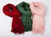 Brand Cashmere Scarf 100 Cashmere Men039s and Women039s Scarves Classic Plain Scarf Original Label montrant REAL8282060