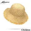 Natural grand large bord raffia paille chapeaux tissé cercle de plage de plage capuchon d'été