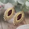 Boucles d'oreilles en peluche Gold Couleurs Eyes Shape Big Acrylic Drop Drop Vintage Simulate Pearls Maxi Géométrique Déclaration pour Womenj