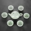 Tee -Sets hochwertiger Kung Fu Tee Setlongquan Celadon Fischtee Set Keramik Teekanne Kessel Keramik Teebecher Teetasse Fisch Tee Set Getränkware