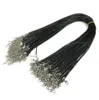 Czarny sznur woskowy lina 1,5 mm na DIY wisiorek Naszyjnik z homara