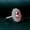 Pierścienie klastrowe Vinregem oryginalne 925 srebrne srebrne 10ct vvs1 Morganite symulowany pierścień moissanite dla kobiet w stylu vintage biżuteria spadek biżuterii