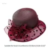 Berets Yarn Sunproof Bucket Hat With Dot Flower Decors Fisherman For Elder Ladies