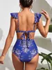 Swimwear Women One Piece Swimsuit Nouveau Sexy Print Floral Floral Swuffes Swobswear Femmes Bathing Costume Beach Wear Backless Monokini Summer