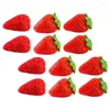 Décoration de fête 12 pcs faux fruits simulés de fraises de fraises