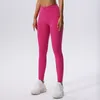 Al Yoga Leggings Ny nakenkänsla Slimming Training Sports Pants Women's Drop Feel Wide Leg Tights Casual High-Rise Fitness Byxor utanför svettbyxor med fickor