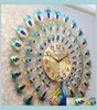 Corloges murales 3d Paacock Clock Europe Decor Watch Living Broom lit.