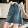 Jeans féminins féminines surdimensione haute taille en denim shorts femme Summer Loose Wide Jam Short Ladies Style A Line Streetwear Q490