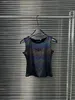 Damestanks Camis damesontwerper t-shirt slanke crop top d borduurwerk kort open navelstreng t-shirt kleine straat hete meiden veelzijdige kleding