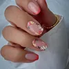 Summer Square False Nails FINCIONE FRENCIO con modelli floreali Disegni Full Cover Pressa staccabile su punte per unghie 240430