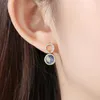 Stud Earrings Color Tourmaline Round Style Glam Fashion Good Jewerly For Women 2024 Gift In 925 Sterling Silver Super Deal