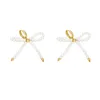 Dangle Earrings FLOLA 5 Colors Bowknot Beaded For Women Copper Gold Plated Hoops Bowtie Cute Jewelry Friends Gifts Ersa138