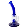 Headshop888 GB050 Azul Vidro de vidro Bong Dab Pipe Smoking Tubs cerca de 18 cm de altura Bubbler Bongos de 14 mm de cúpula feminina bigma de quartzo banger prego 2 modelos