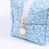 Cosmetic Bags Large Floral Puffy Quilted Makeup Bag Travel Accessory Cosmetics Flower Printed Bow Pouch Women Girls