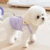 Abbigliamento per cani 3D abbigliamento girasole per girat estate cucciolo cucciolo imbragatura viola vestiti carini pomerania a due gambe forniture