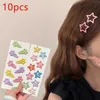 Accessoires de cheveux 10pcs y2k arc-en-ciel couleur étoile Cliptons de cheveux pour femmes bébé filles enfants sucrs Barrettes de mode