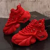 Spring Autumn Thick Bottom Increased High Men Casual High-top Shoes Red Casual Shoes White Walking Sneakers 1A10