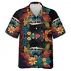 Herren Casual Shirts Camping Club 3D Print Beach Shirt Hawaiian Streetwear Outdoor -Abenteuerteam für Männer Kleidung Camp Party Kurzarm