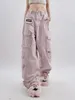 Frauenhose rosa Ladung Vintage Y2K Harajuku 90er ästhetische Baggy -Taschen Übergroße Taille breite Hose 2000er Jahre Kleidung
