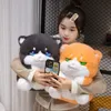 Kawaii grasso gatto peluche giocattolo di peluche cartone animato carino squatt gatto imbalsardi giocattolo animale per bambini che dorme decorazione per bambole decorazione ragazza morbida regalo di compleanno cuscino