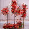 Party Decoration 4pcs Geometry Metal Frame Artificial Flower Arch Wedding Iron Screen Bakgrund Decor Ballong Birthday Stage Bakgrund