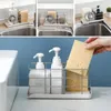 Kitchen Storage Countertop Wall-mounted Stainless Steel Rack Dual Sink Sponge Wipe Drain Basket Separate Chopsticks Spoon