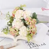 Decoratieve bloemen 5 Hoofd Hydrangea Artificial Bouquet Colors Small Silk Fake Floral Faux Blue Diy Party Wedding Home Decor