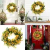 Fleurs décoratives Tournesols artificiels en couronne de porte d'entrée printemps pour les fermes de jardin décorations de mariage